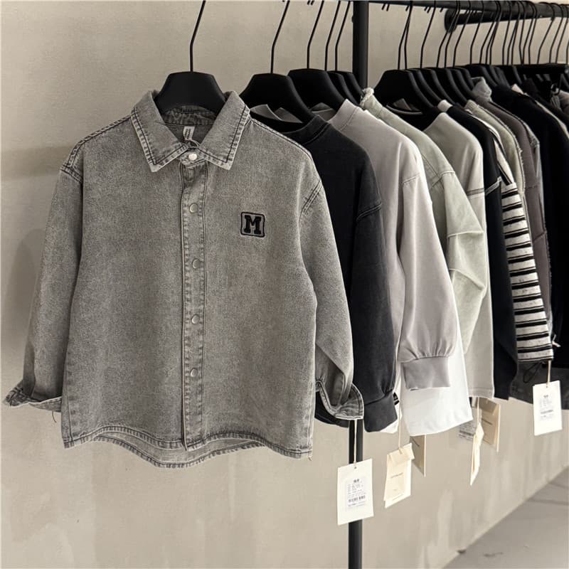 New Autumn Korean Style Boys Denim Shirt 2026 Casual Long Sleeve Soft Denim Shirt for Kids