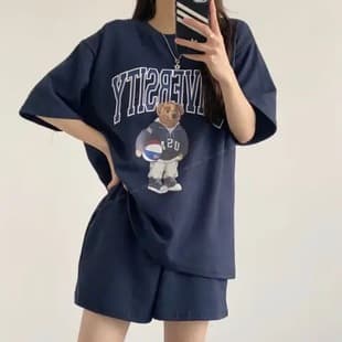 Women's Sport Set 2026 New Summer Korean Style Loose Short-Sleeve T-Shirt and Casual Shorts Trendy Two-Piece Set