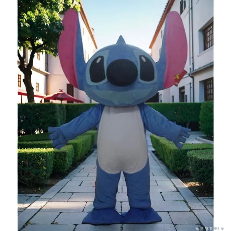 Stitch Costume Lilo & Stitch Plush Suit Walking Cartoon Character Head Mask Cosplay Outfit