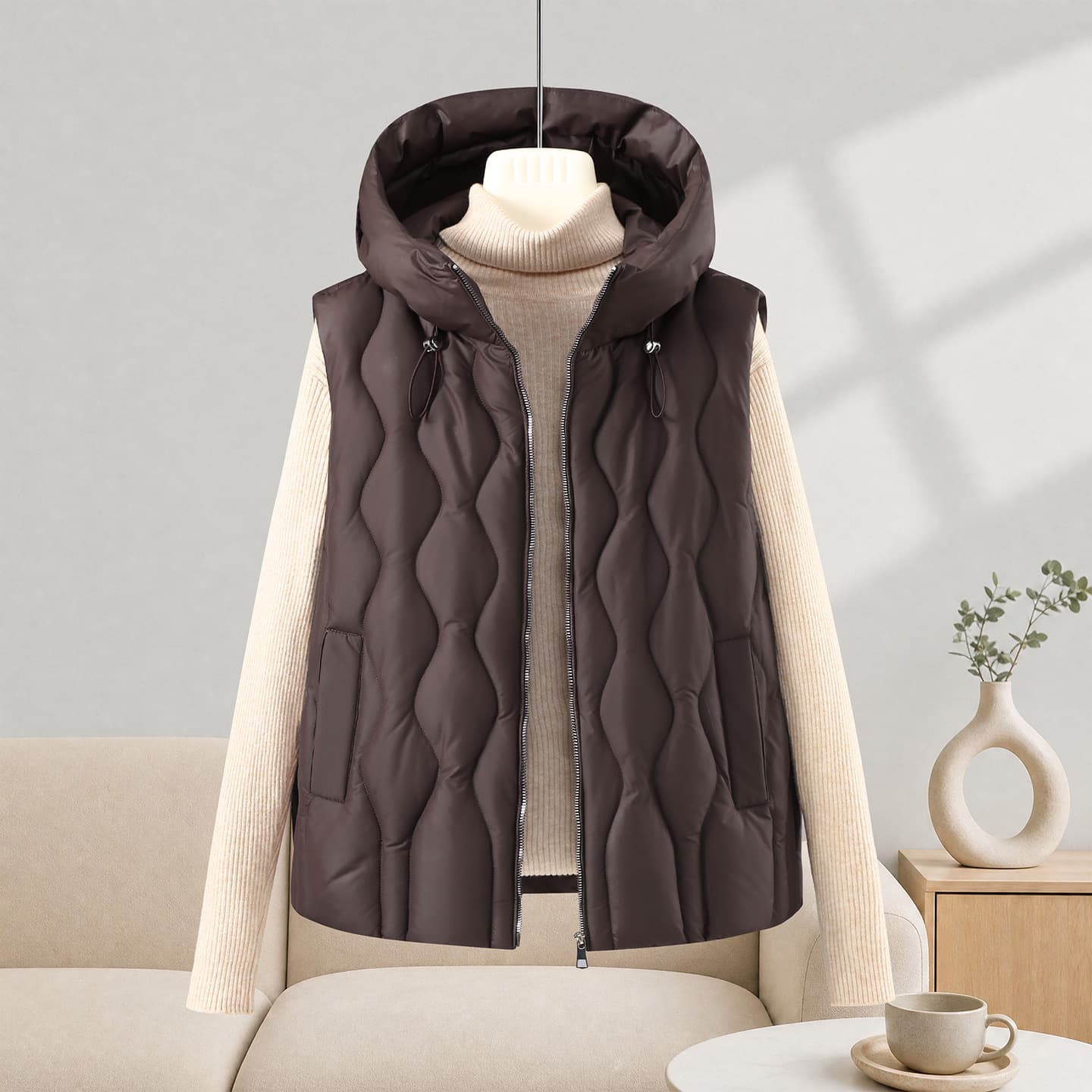 Casual Cotton Vest Women Outerwear Hooded Winter Jacket Cotton Padded Vest 2026 New Winter Plus Size Women Vest Wholesale