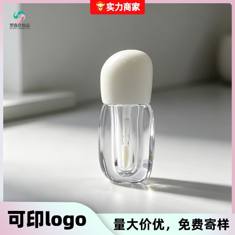 Factory direct supply of lip gloss, lip gloss bottles, flat transparent bottles, DIY lip glaze bottles, various brush head packaging materials, logos can be printed