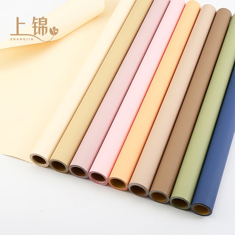 Korean Morning Mist Roll Solid Color Paper, Skin-Feel Matte Film Waterproof Flower Wrapping Paper, Floral Packaging Paper Wholesale