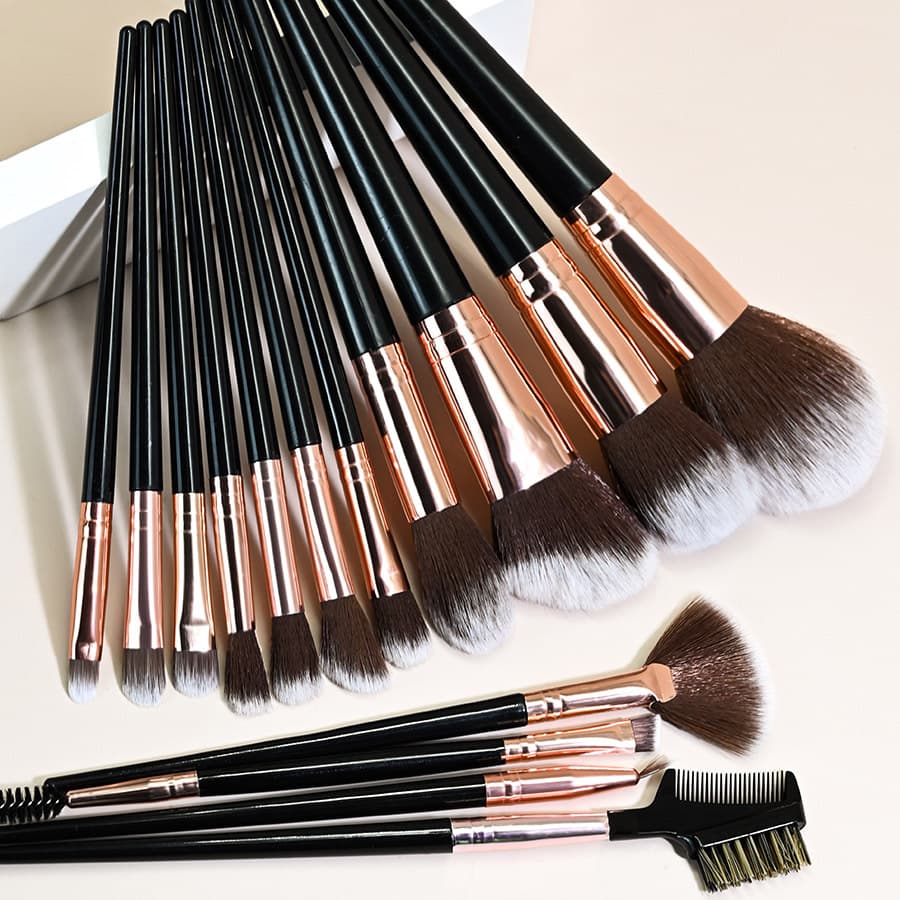 New 15-piece black currant makeup brush set, complete set of loose powder brush, eye shadow brush, foundation brush, beauty tools in stock