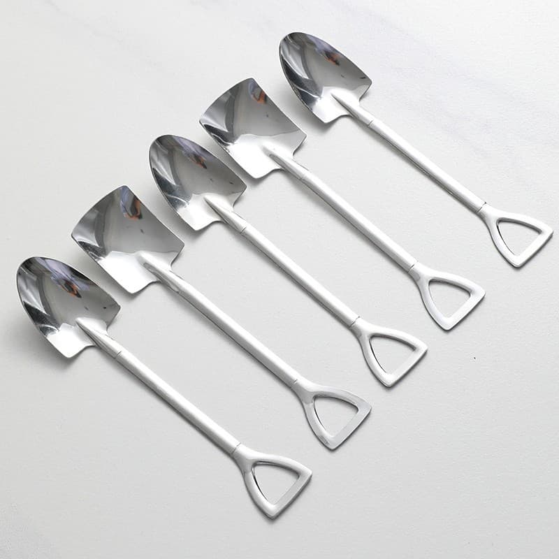 Cross-border thickened stainless steel shovel spoon, household creative dessert spoon, specialized watermelon eating spoon, cute shovel soup spoon