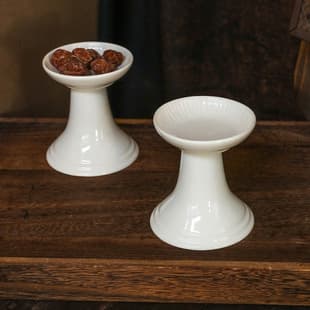 Chinese-style Small Tea Snack Plate Exquisite High-footed Dessert Plate Display Pastry Plate Ceramic High-footed Dried Fruit Dish Dessert Small Plate