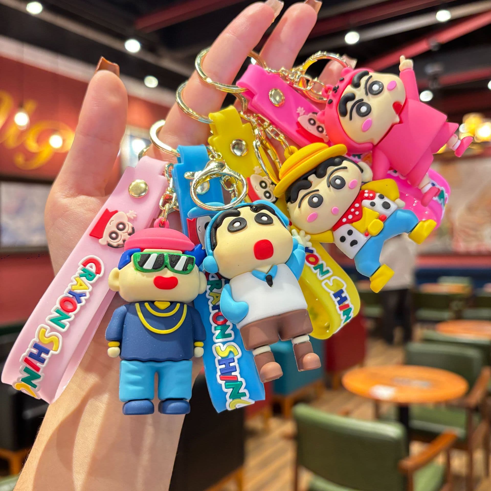 Creative Cartoon Cute Crayon Shin-chan Keychain Couple Bag Pendant Car Keychain Doll Gift Wholesale