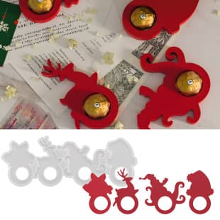 DIY Christmas Decoration Epoxy Mold Christmas Series Gift Stand Decoration Gypsum Ornament Silicone Mold