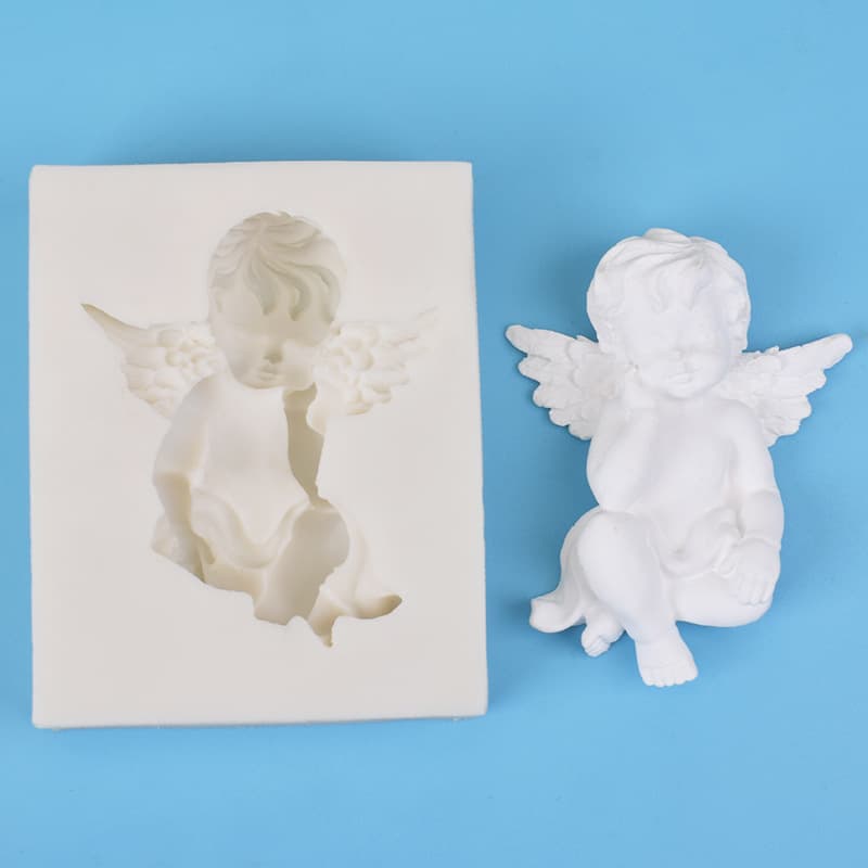 Angel Boy Wings Fondant Silicone Mold Chocolate Decoration DIY Aromatherapy Plaster Resin Ornament Mold