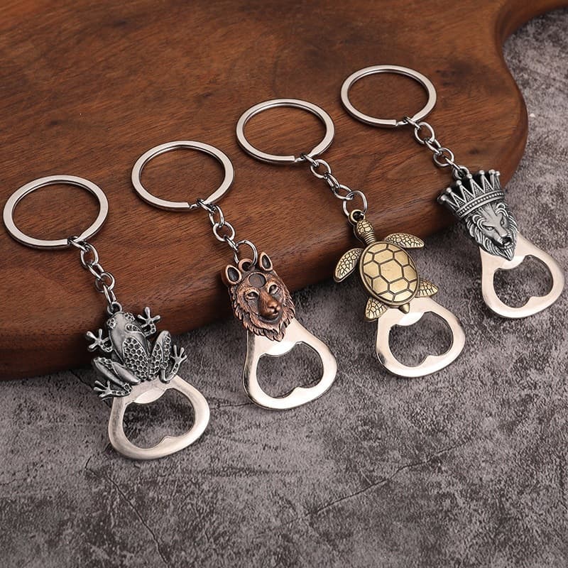 Metal Keychain Embossed Enamel Travel Souvenir Creative Animal Bottle Opener Small Pendant Keychain