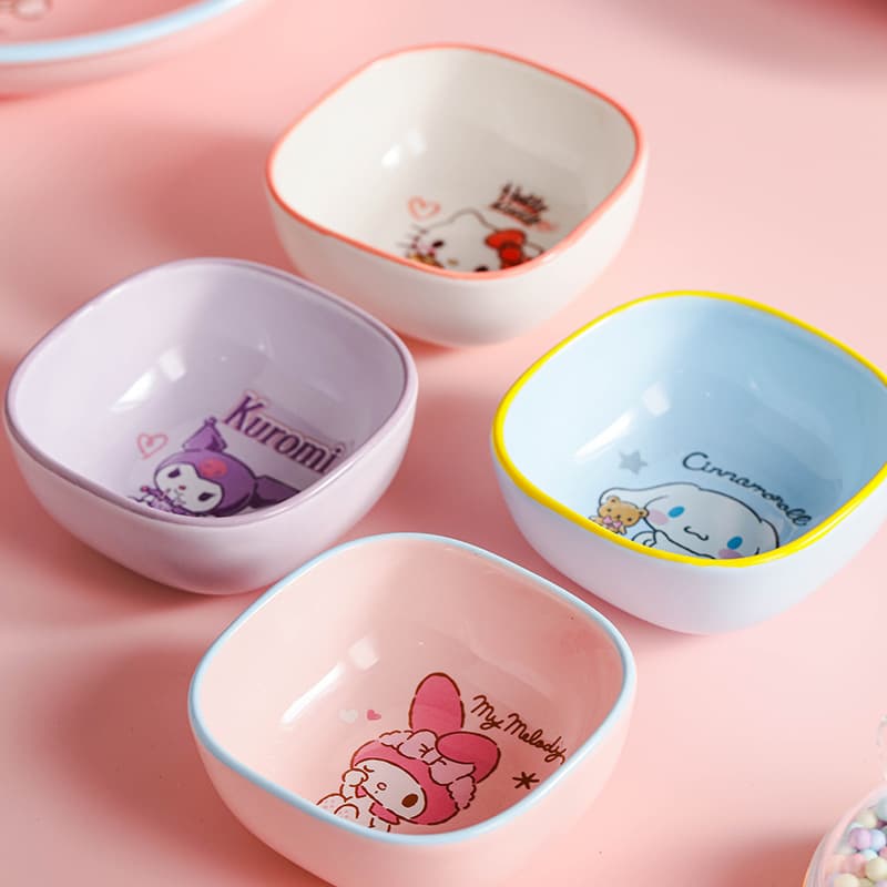 Sanrio Hello Kitty Dipping Plate, Kids Plate for Snacks, Fruits, and Sauce, Cute Tableware, Baby Food Accessories, New Arrival
