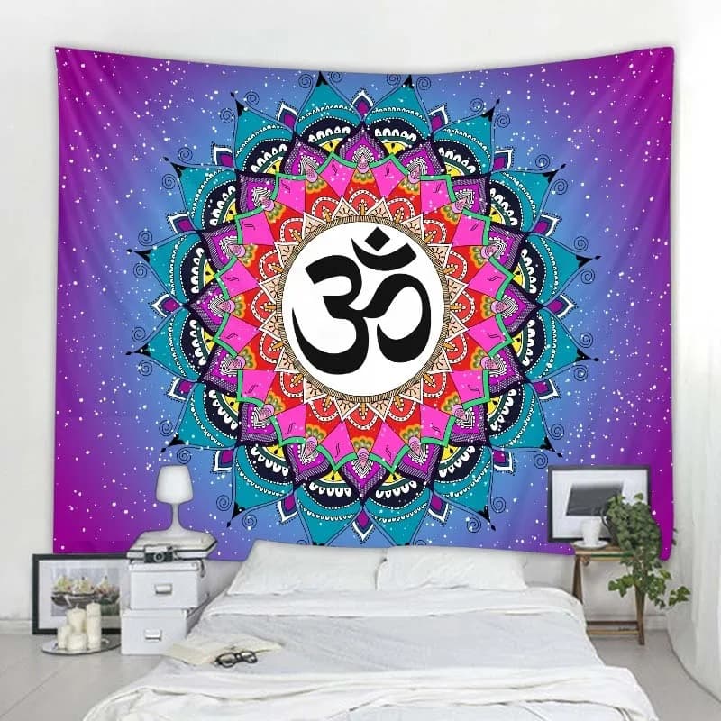 Cross-border Dropshipping Mandala Colorful Star Spiritual Zen Exotic Style Decorative Tapestry Aesthetic Home Decor