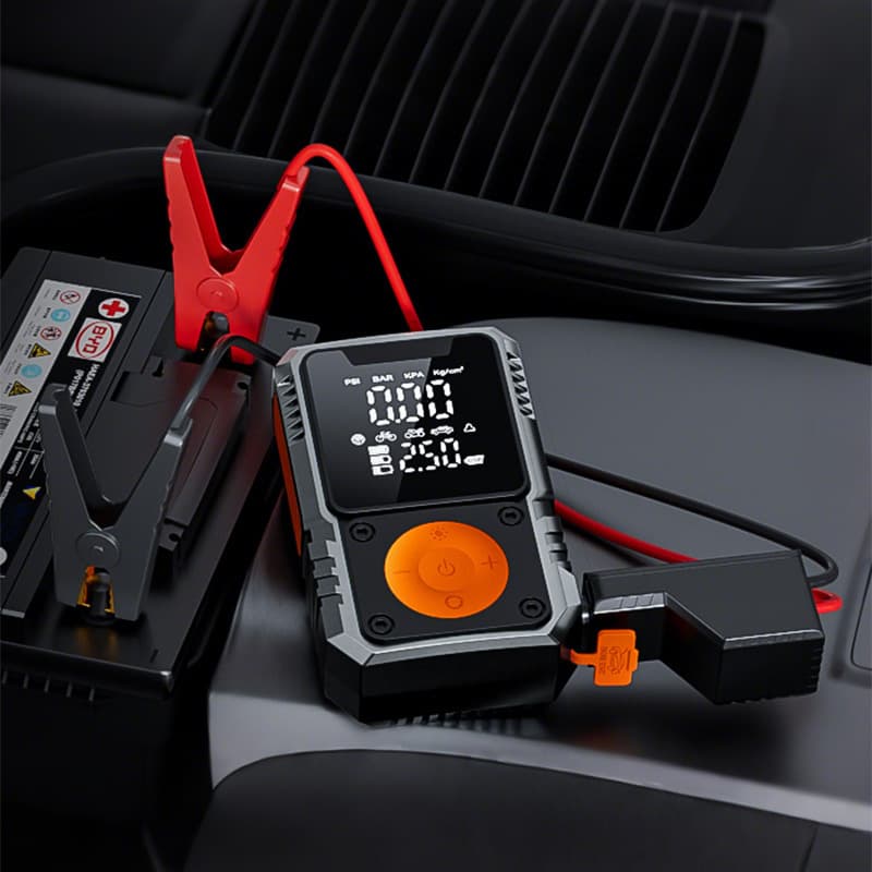 Smart Digital Display Wireless Tire Inflator Car Battery Emergency Start All-in-one Unit