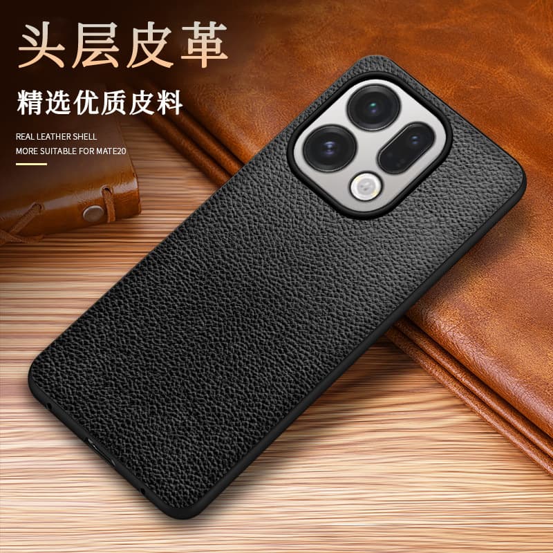 Compatible with OPPO Find X9 Pro Phone Case Leather Anti-Drop Protective Cover X8 Pro Business Minimalist Pebble Grain