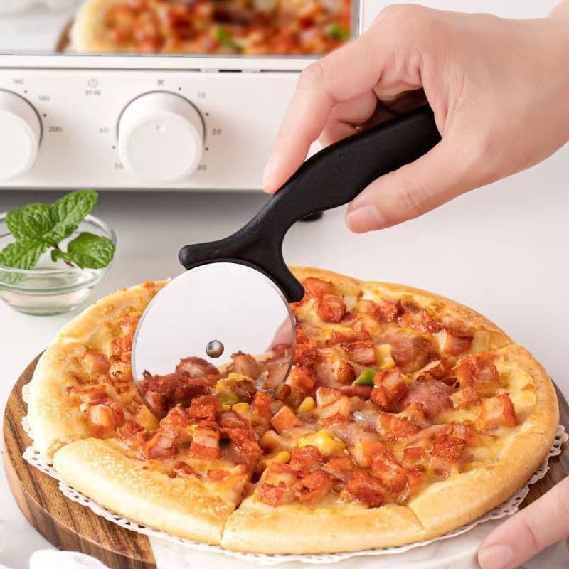 Factory Stock Stainless Steel Pizza Cutter Rolling Knife Dough Divider Rolling Pancake Cutter Baking Wheel Tool