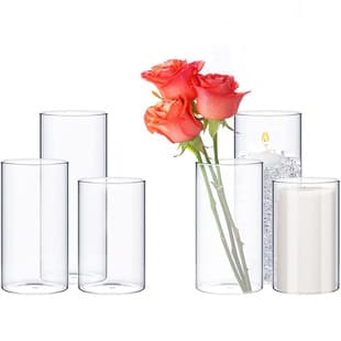 Clear Glass Vase Cylinder Vase Set for Wedding Decor Bar Glass Drink Cocktail Cup