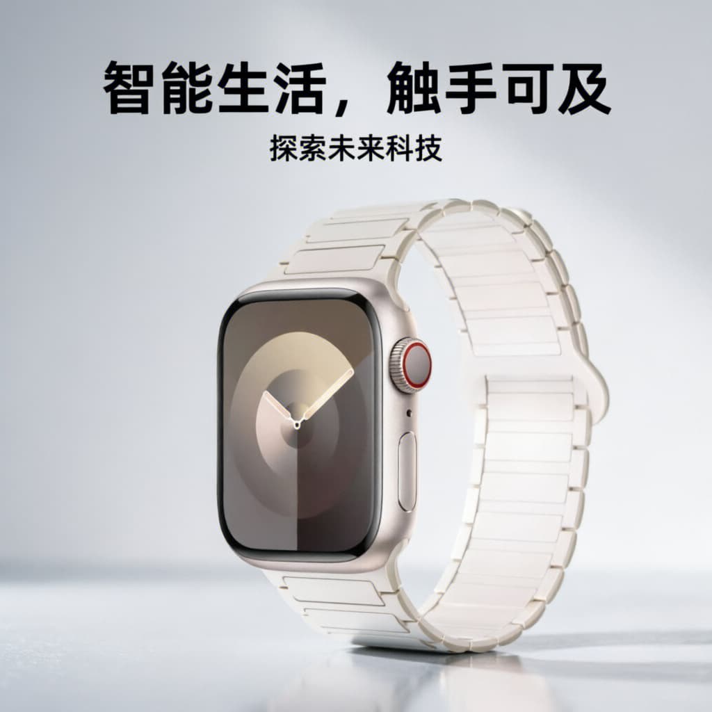 Suitable for Apple Watch Workwear Magnetic Silicone Loop Huawei GT5/6 Xiaomi Bracelet 8/9 Watch Strap