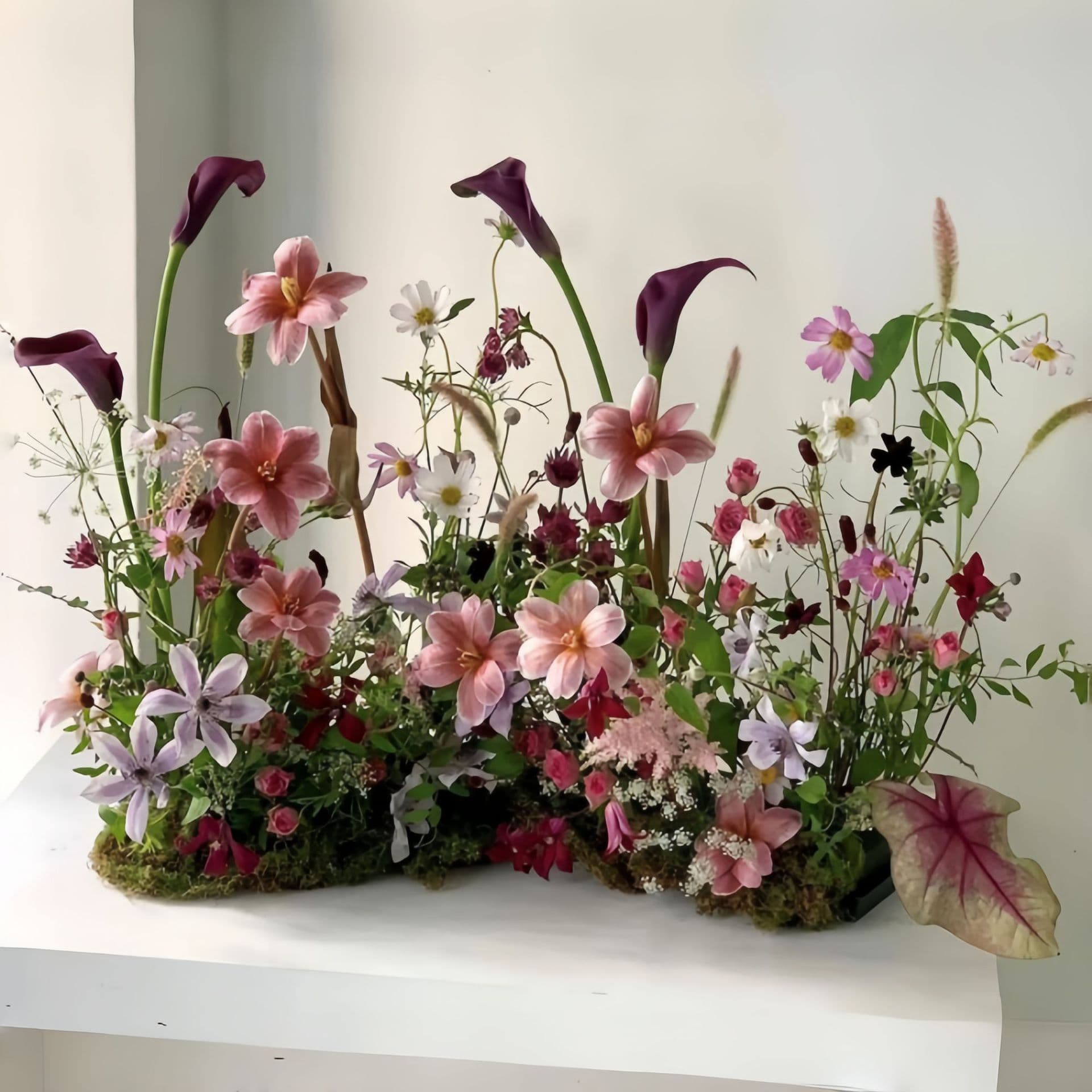 Artificial flower artificial flower decoration light luxury high-end Monet garden bionic artificial flower and grass atmospheric large floor-standing decoration