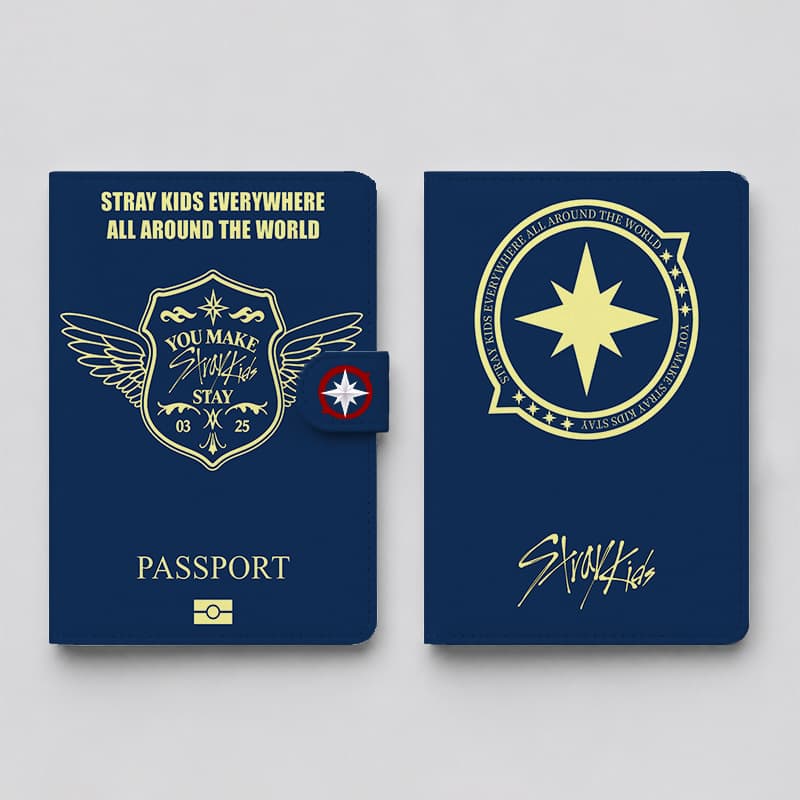 Stray Kids Passport Cover Ticket Protector Portable Multi-functional PU Leather Passport Holder Merchandise