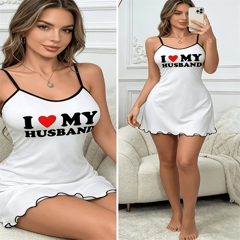 Women's Plus Size Printed Sleep Dress, Comfortable Homewear, Casual Sexy Spaghetti Strap Dress for Lounging and Going Out