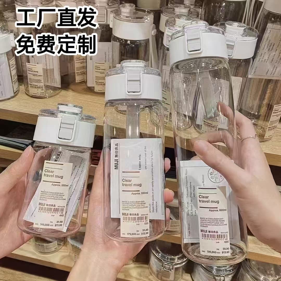 Stylish Transparent Portable Water Bottle with Tea Infuser, High Temperature Resistant, Drop-Proof, Small Capacity, Simple Sports Plastic Cup