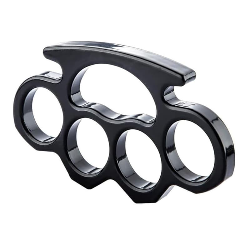 Knuckle Duster with Four-Finger Strap and Wrapping Rope, Includes Storage Bag, Thickened Knuckle Duster for Boxing, Window Breaking, Self-Defense Tool