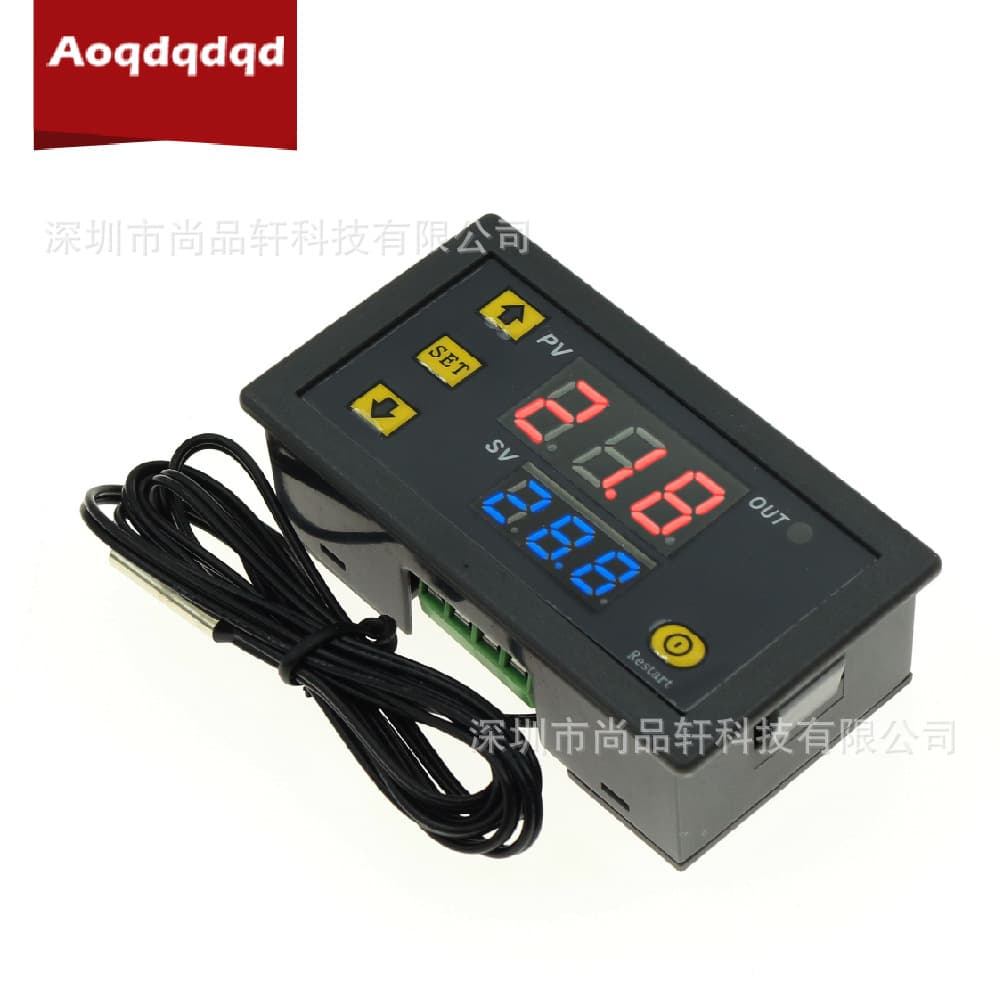 W3230 Red/Blue Dual Display Temperature Controller, Digital Display Temperature Controller, Temperature Control Switch Module, 12V, 24V, 220V