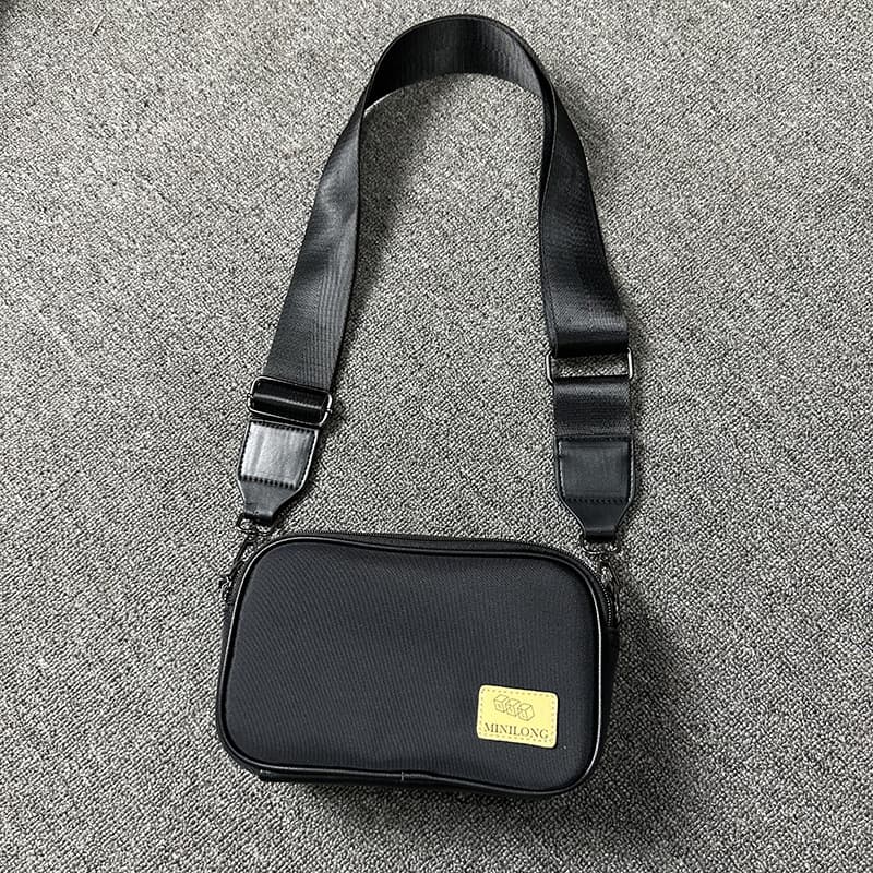 New Men's Crossbody Bag Korean Japanese Youth Street Trendy Shoulder Bag Solid Color Camera Bag Student Outing Phone Bag