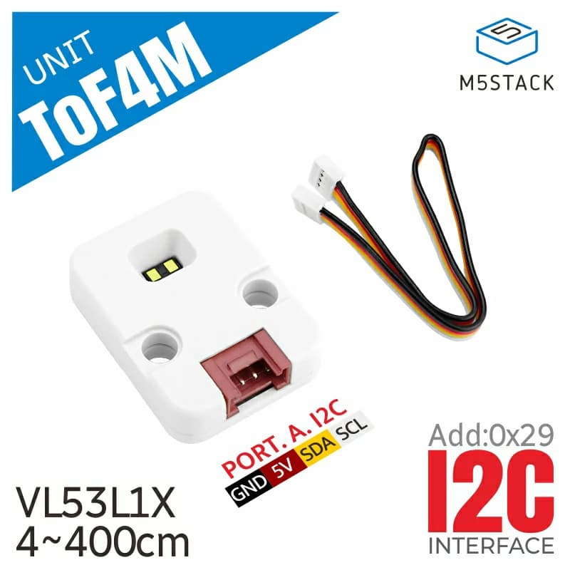 Official M5Stack Unit ToF4M High-Precision Distance Sensor Unit 4-Meter Range VL53L1
