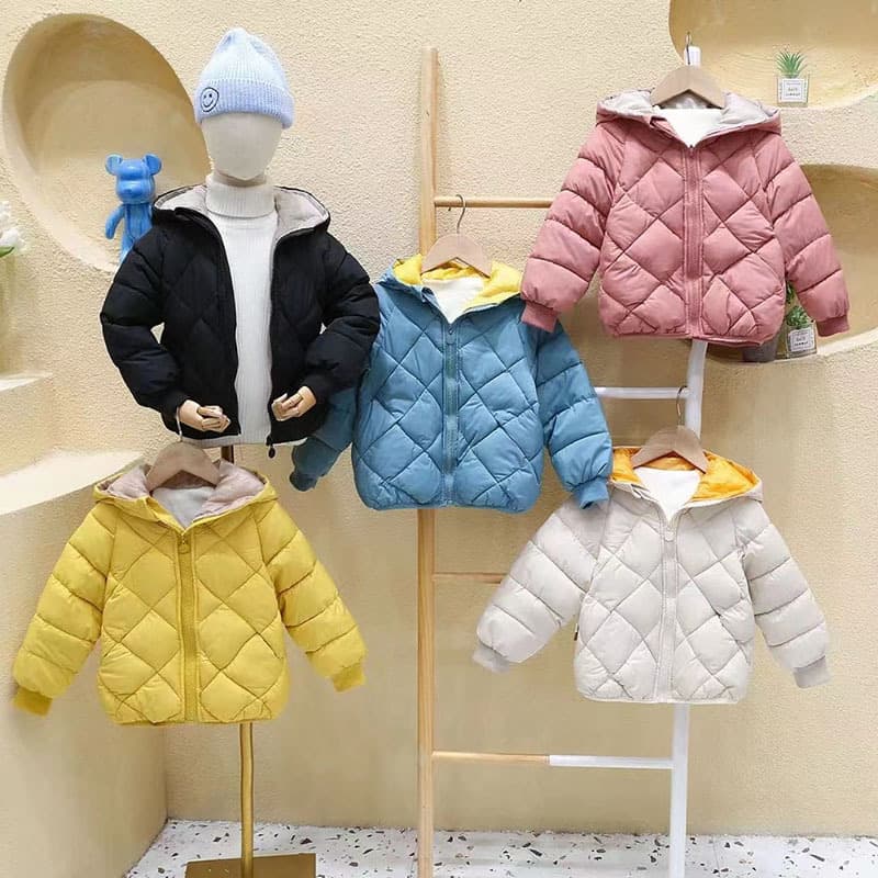 2026 Autumn/Winter New Kids Down Cotton Coat Boys Girls Baby Toddler Cotton Jacket Outerwear Export Warm Lined