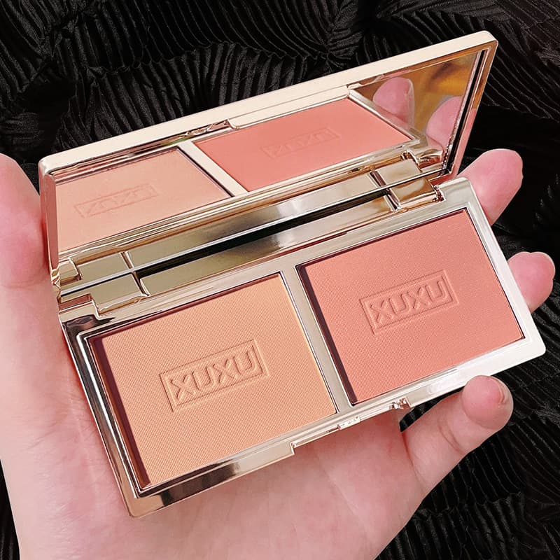 XUXU Flower Fairy Dual-Color Blush Matte Natural Contour Blush Nude Makeup 2022 New Blush Palette