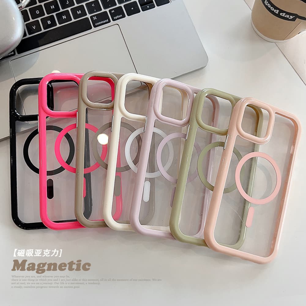 Magnetic acrylic iphone16 Apple phone case 15promax cream 14 applicable 12 anti-fall 13 generation delivery 11