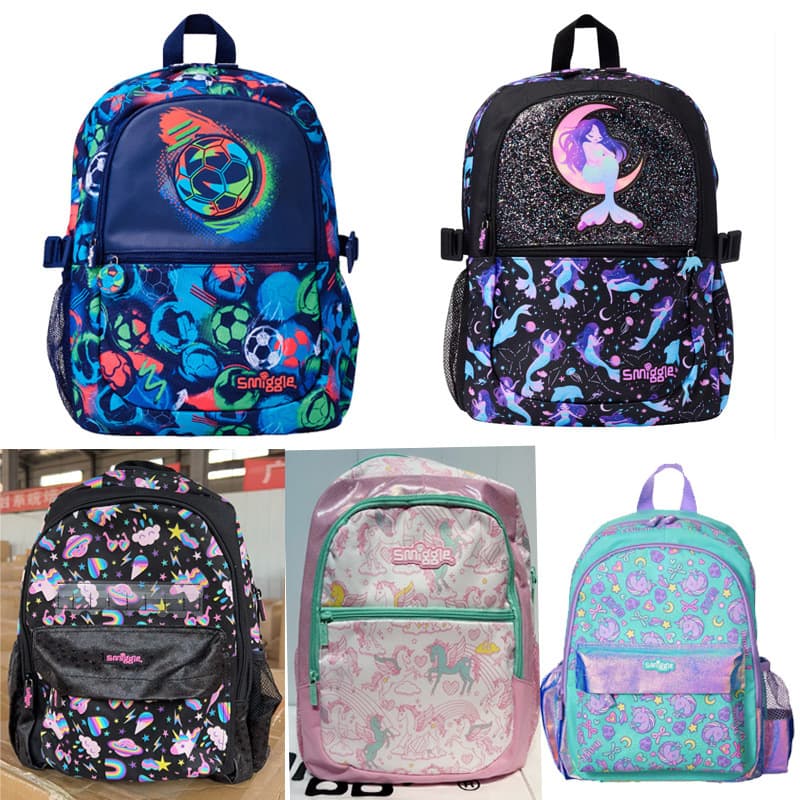 Australian smiggle schoolbag primary and secondary school students large capacity backpack children's outdoor leisure bag