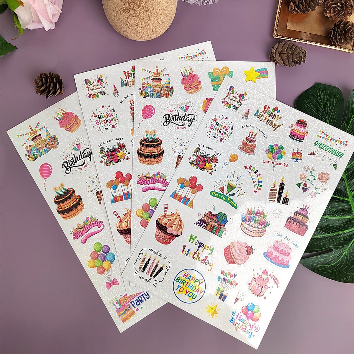 Office Culture / Stationery Stickers - Elegant Black and White Floral Design Suitable for Planners, Journals, Scrapbooks