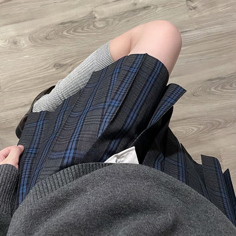Lin Lin Authentic JK Plaid Skirt Autumn Winter School-Supply Style JK Skirt Women's Academic Style Japanese Pleated Skirt