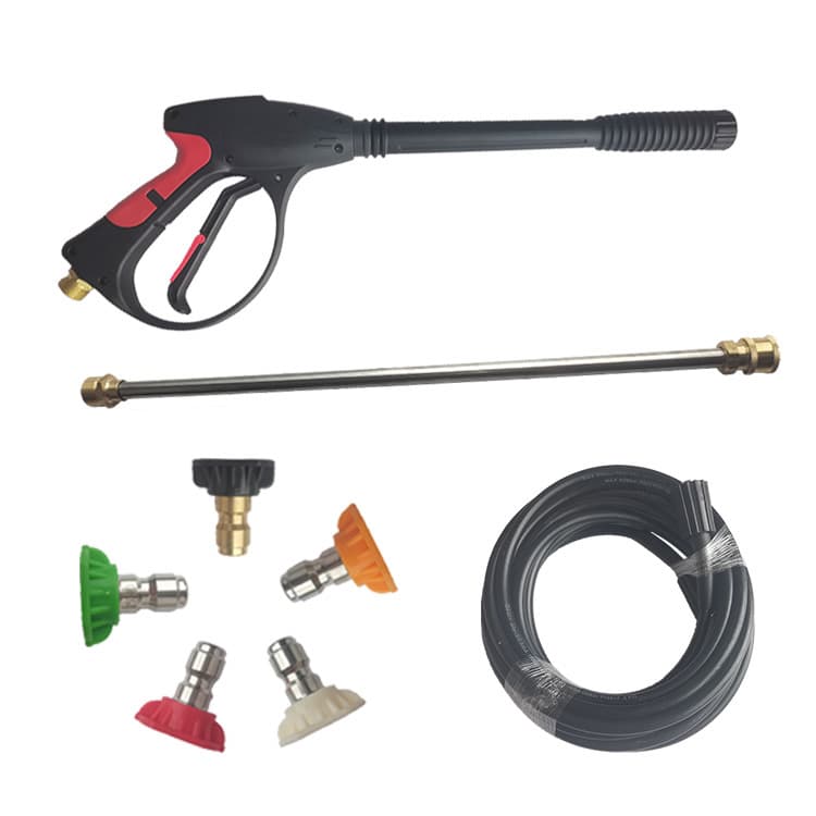 Cross-border high-pressure cleaning vehicle water gun 1/4 quick-connected five-color nozzle multi-function spray gun water outlet pipe set m22