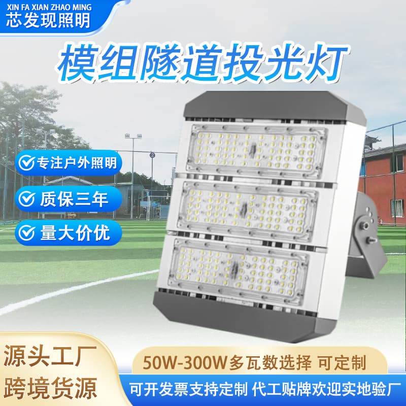 LED Module Tunnel 100W High-Power Outdoor Spotlight Construction Site Lighting Lamp Stadium High Mast 50W Square Floodlight