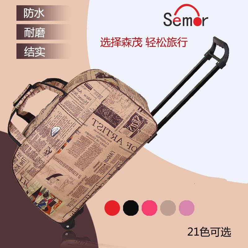 Large Fashionable Waterproof Travel Bag Rod Handbag Luggage Bag High Capacity Durable Pu Leather Suitcase