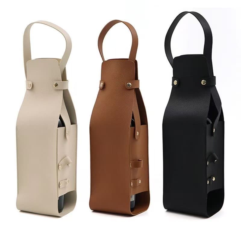New PU Leather Handheld Wine Bag Portable Champagne Gift Bag Wholesale