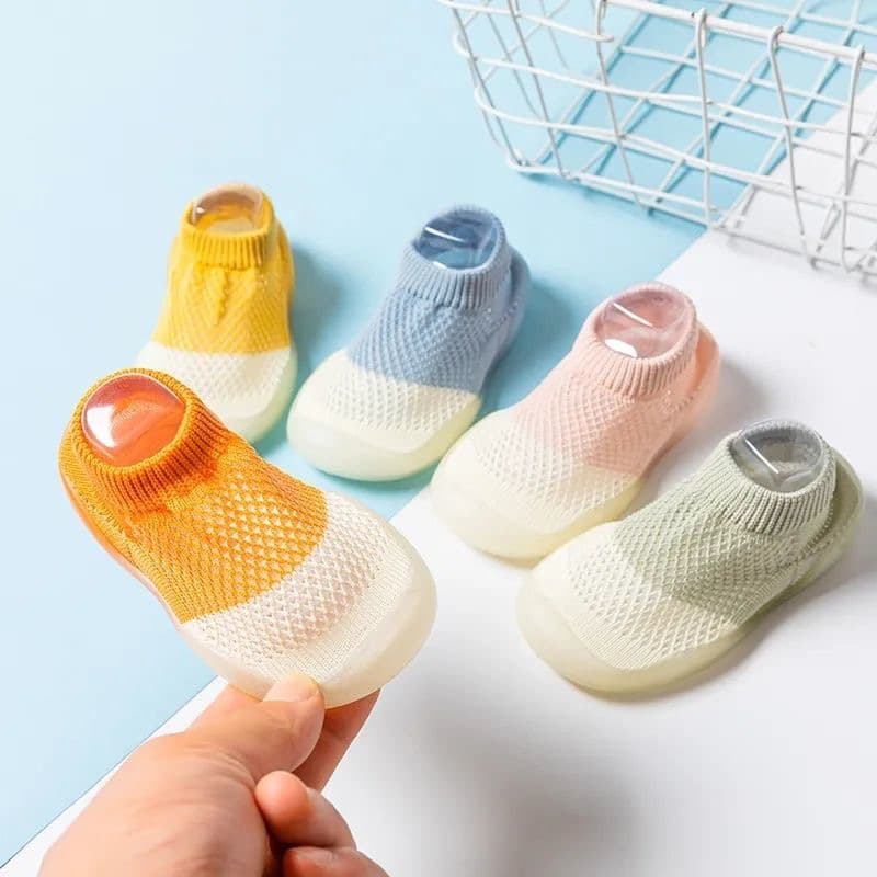 Baby shoes soft-soled anti-slip infant walking shoes summer ice silk breathable sandals for boys and girls floor sock shoes