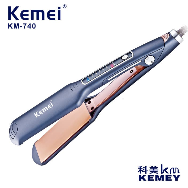 Kemei/KEMEI negative ion splint KM-740 does not harm hair, fast heating, dry and wet dual-use traceless hair straightener