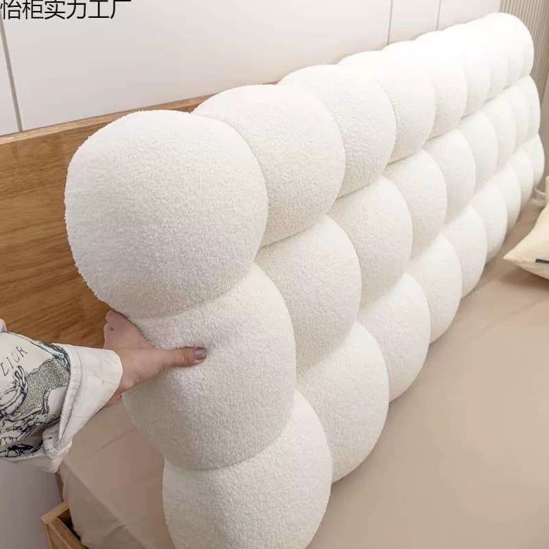 Cream Headboard Cushion, Tatami Bed Pillow, Universal Headboard Soft Cushion, Thickened Headboard Cover, Waist Protection, Anti-Collision
