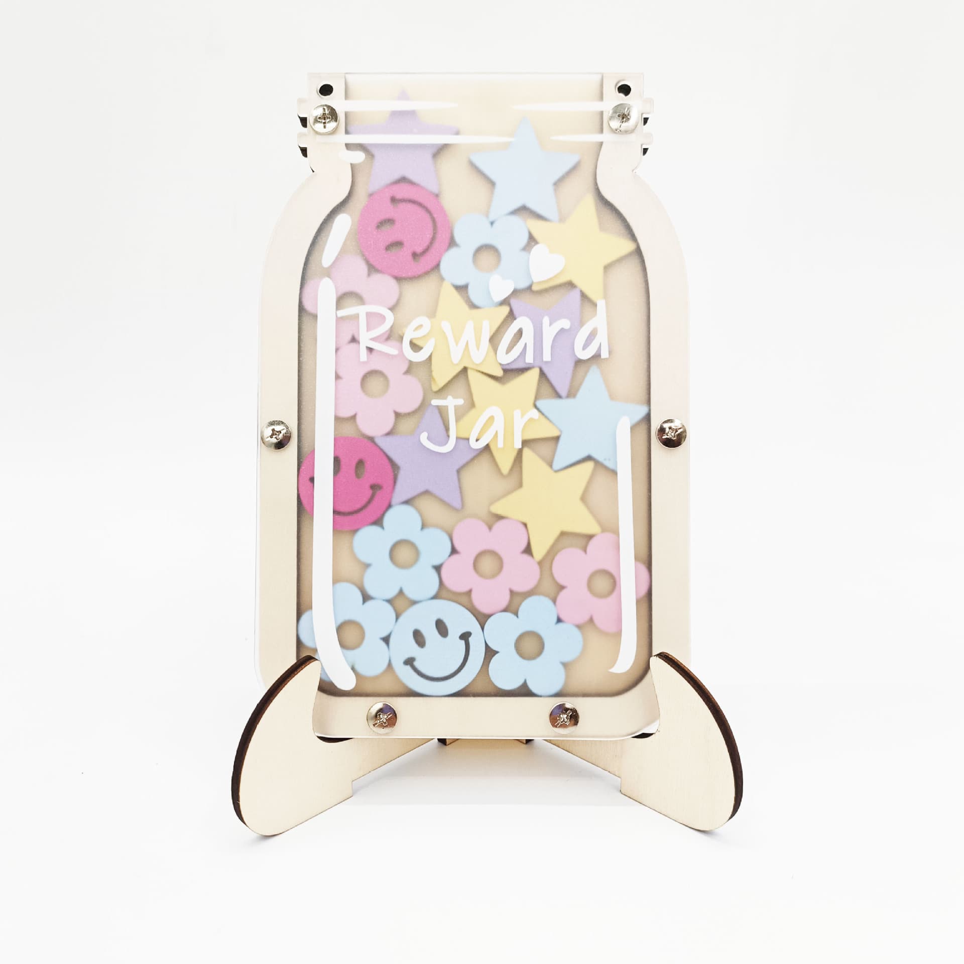 Wooden crafts star reward jar children's token gift cross-border children's points sign-in reward jar cross-border products