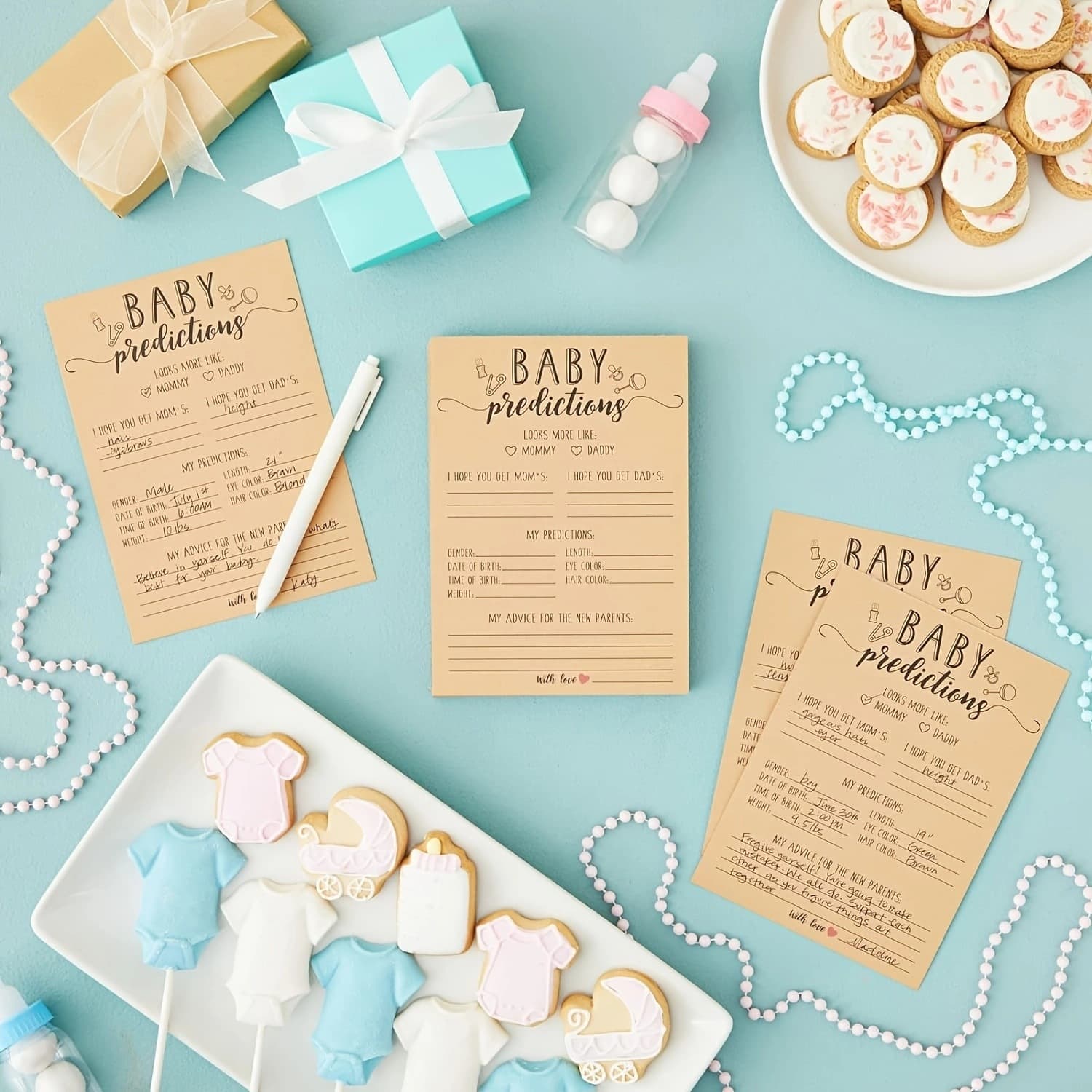 Gender Reveal Prediction and Advice Cards Baby Shower Party Game Cards Customizable Predictions Fun for Guests Baby Showers