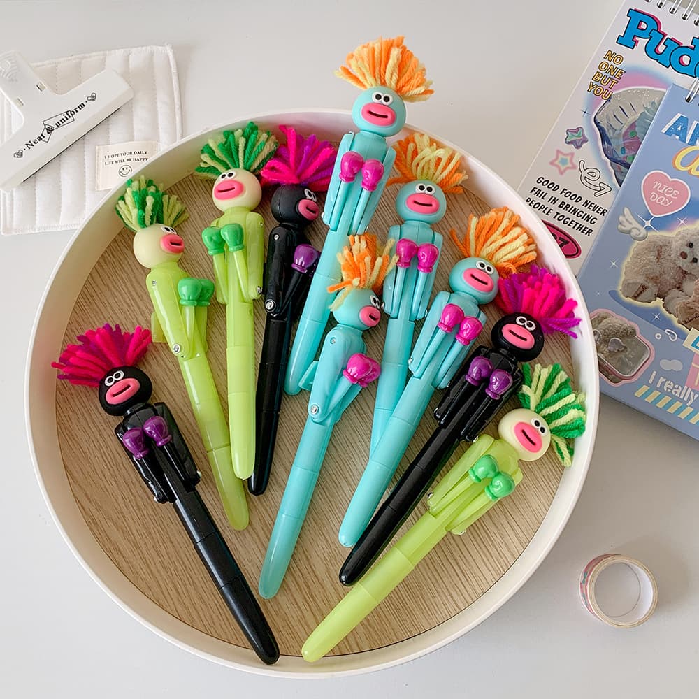 Creative funny boxing pen cute cartoon interactive decompression pen student stationery ballpoint pen school prize gift pen