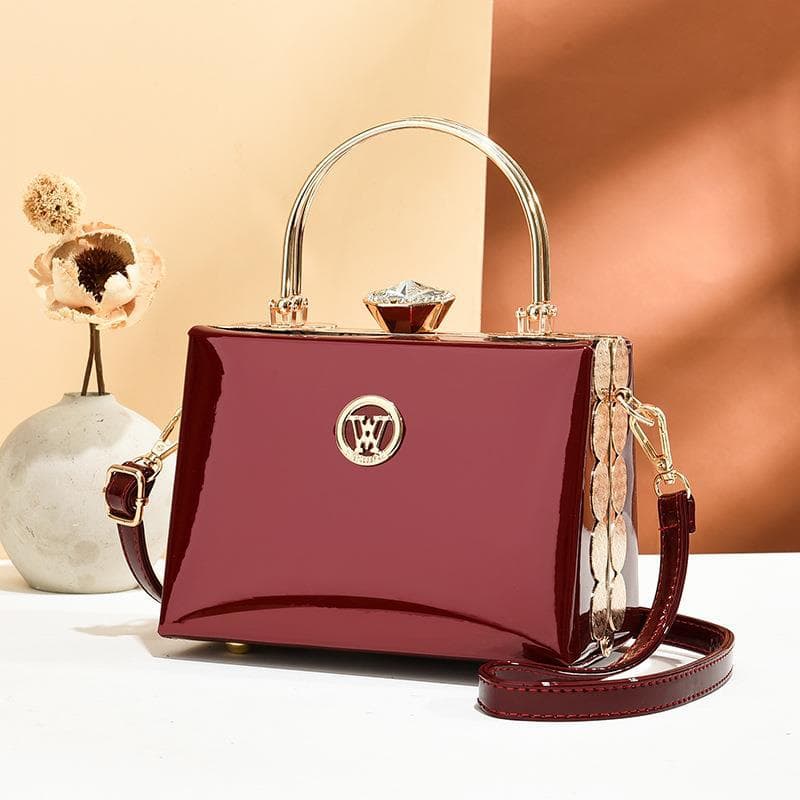 Bright Leather Women's Bag 2022 New European and American Patent Leather Bag Shoulder Portable Crossbody Bag Fashion Evening Bag Foreign Trade Hair