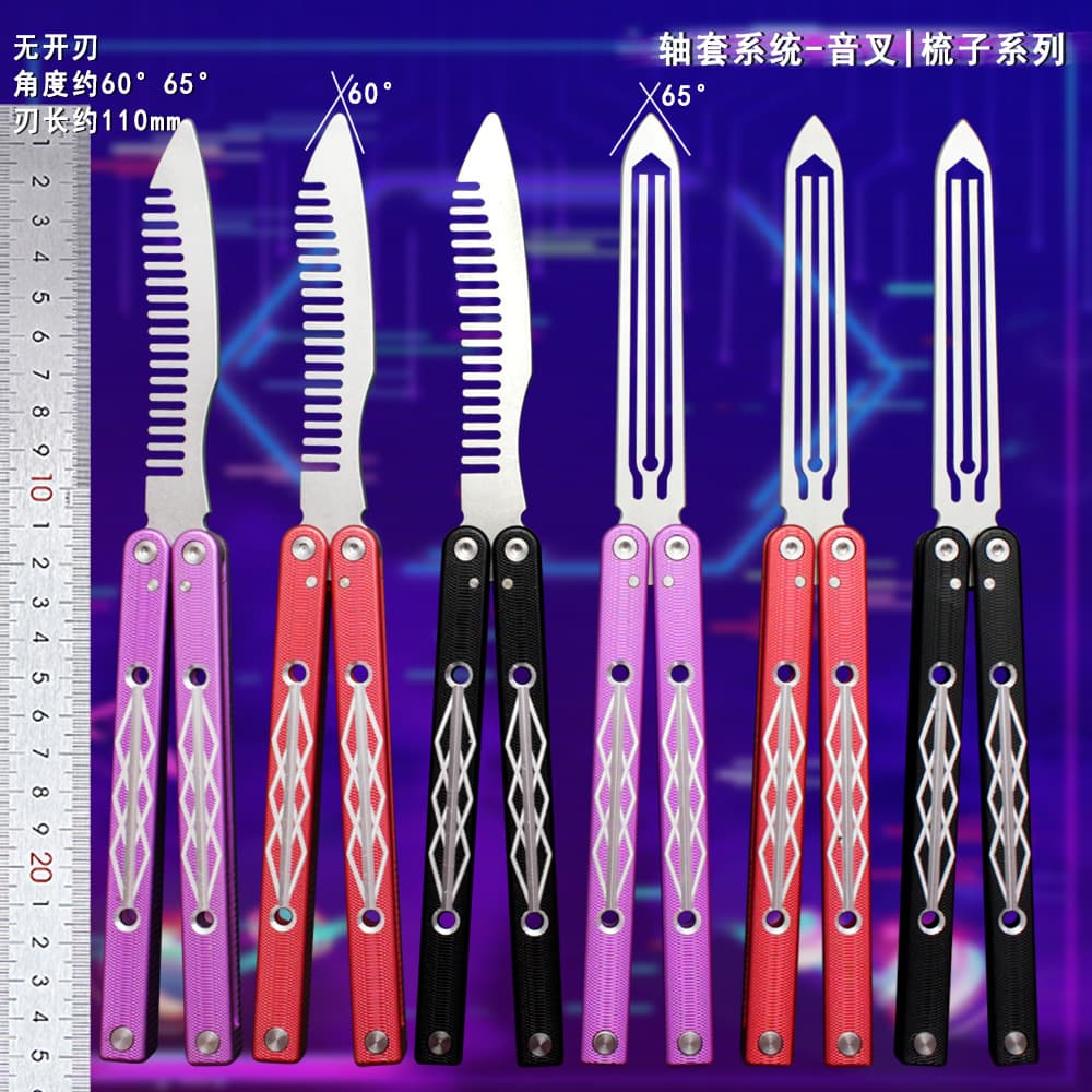 Bushing CSGO Butterfly Comb Folding Knife High Hardness Training Unsharpened Butterfly Knife