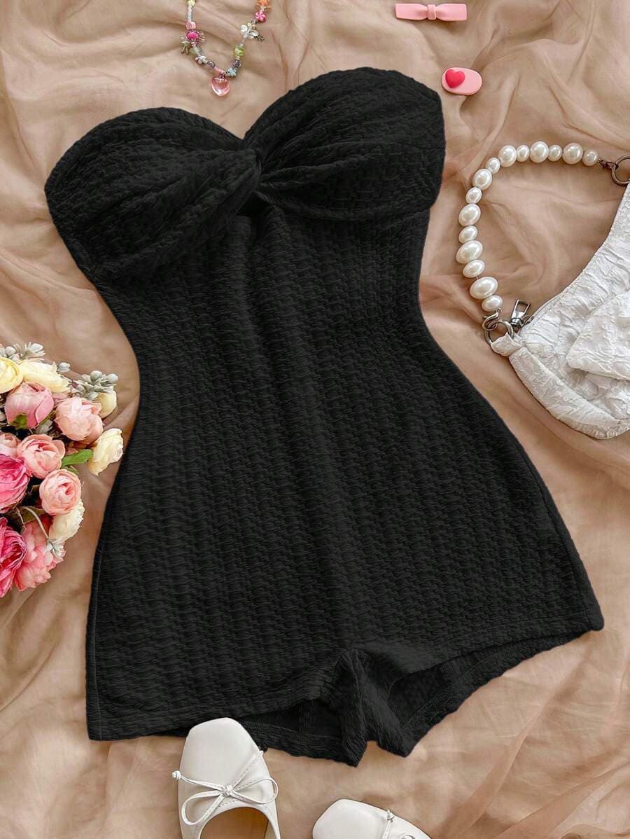 D 66124 Y2K Cross Front Romper