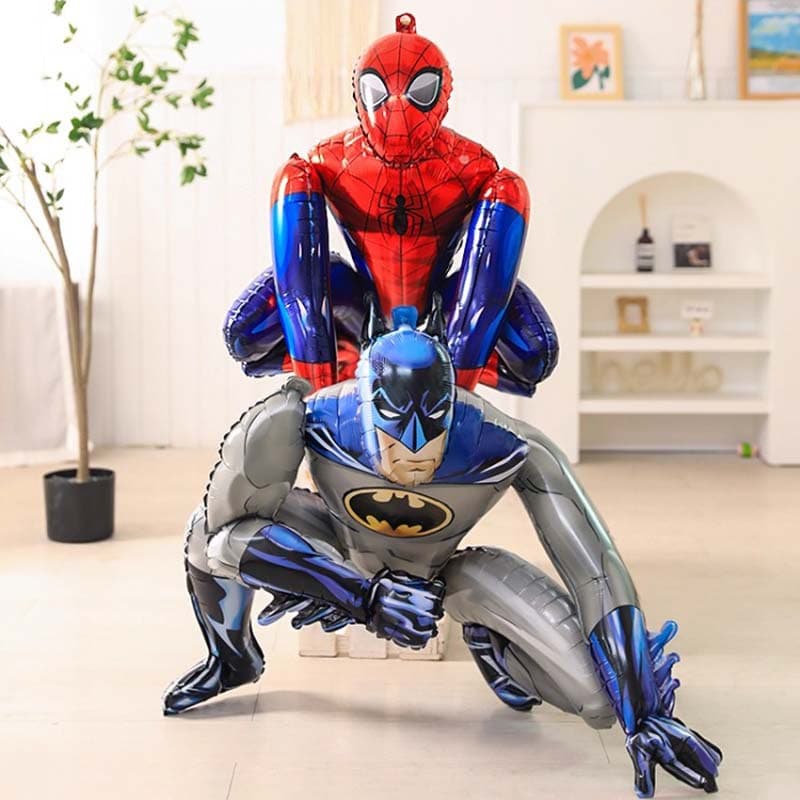 Marvel Theme Balloons Iron Man Spider-Man Kids Baby Birthday Party Decoration Boy Background Setup