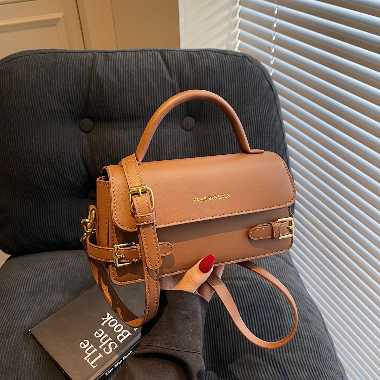 Women's High-End Small Square Cross-Body Bag, Light Luxury, Versatile Solid Color, Simple Small Bag, Women's Shoulder Cross-Body Bag