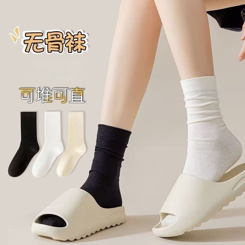 Zhuji Spring and Summer Socks Women's Pile Socks White Confinement Socks Japanese Boneless Socks Calf Socks Women's Mid-Tube Socks Wholesale